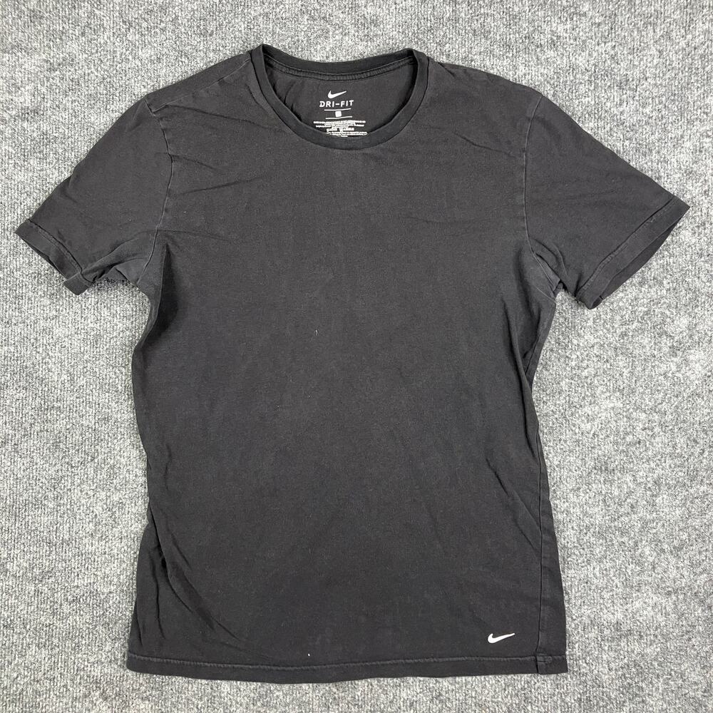 Nike T-Shirt Mens Size M Black Dri-Fit Athletic Training Lightweight Stretch Tee